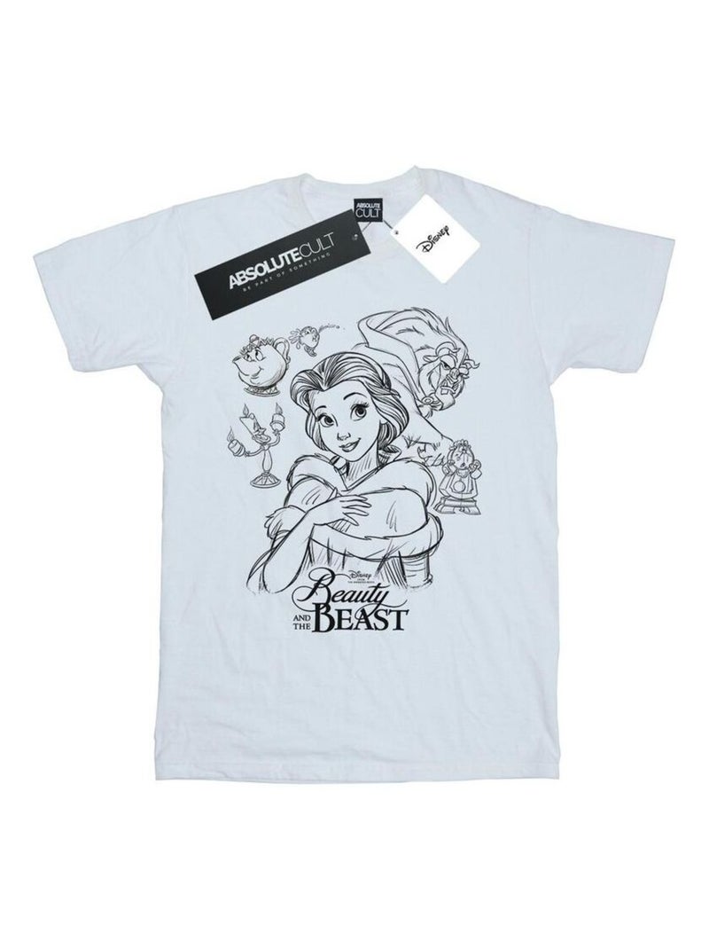 Disney - T-shirt BEAUTY AND THE BEAST Blanc - Kiabi