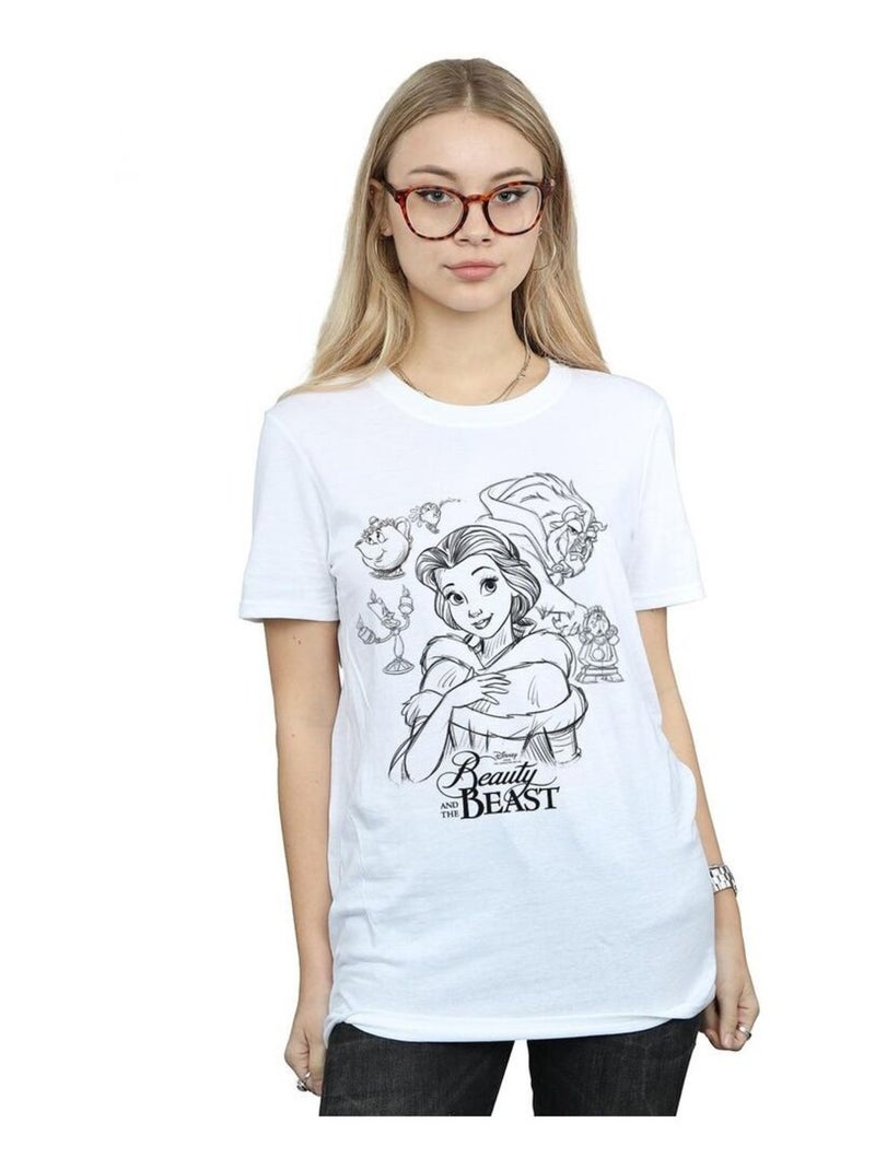 Disney - T-shirt BEAUTY AND THE BEAST Blanc - Kiabi