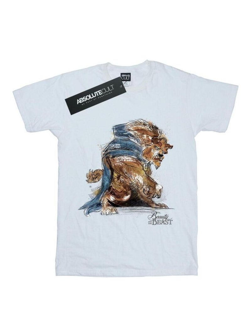 Disney - T-shirt BEAUTY AND THE BEAST Blanc - Kiabi