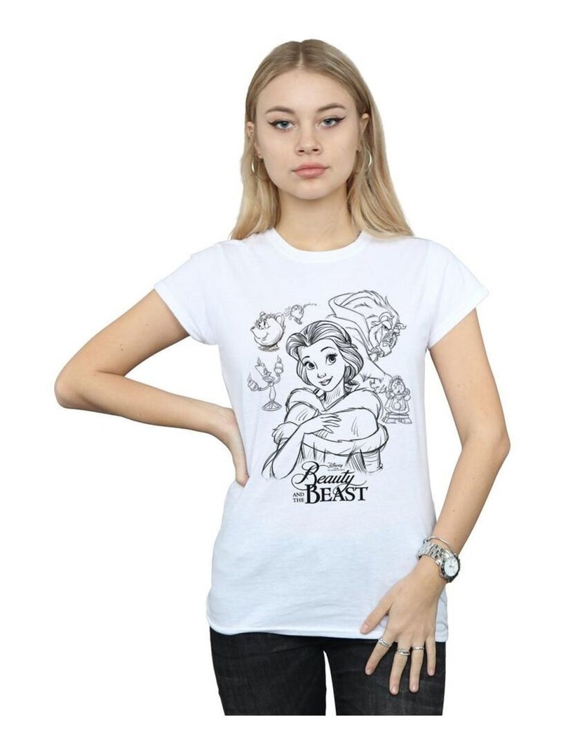 Disney - T-shirt BEAUTY AND THE BEAST Blanc - Kiabi