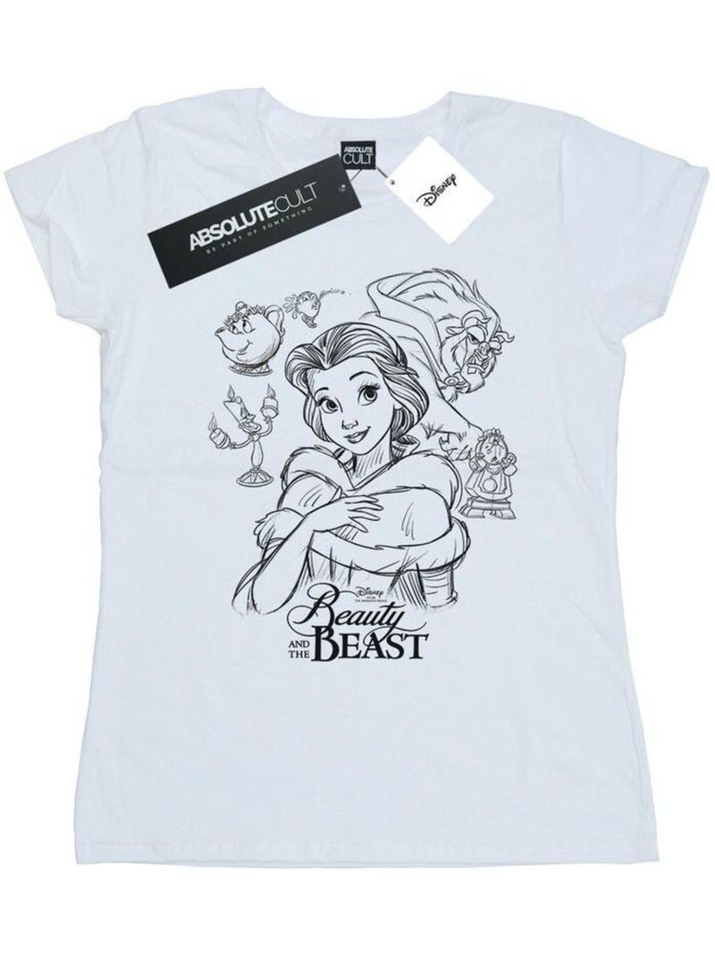 Disney - T-shirt BEAUTY AND THE BEAST Blanc - Kiabi