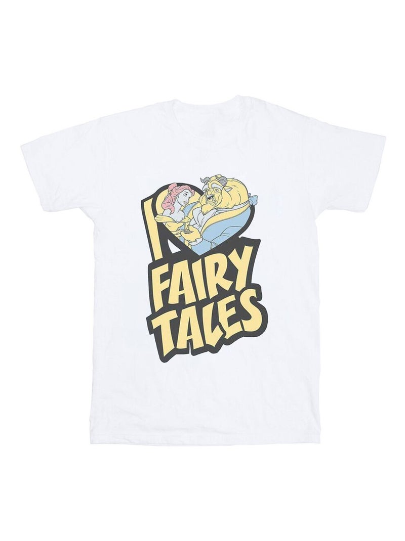 Disney - T-shirt BEAUTY AND THE BEAST FAIRY TALES Blanc - Kiabi