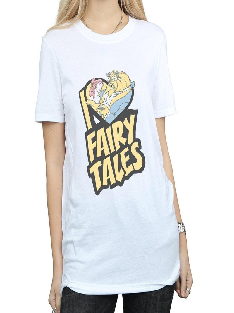 Disney - T-shirt BEAUTY AND THE BEAST FAIRY TALES Blanc - Kiabi