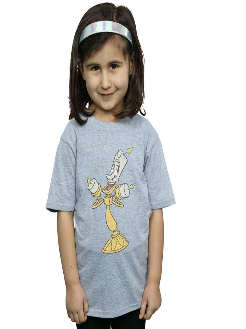 Disney - T-shirt BEAUTY AND THE BEAST Gris chiné - Kiabi