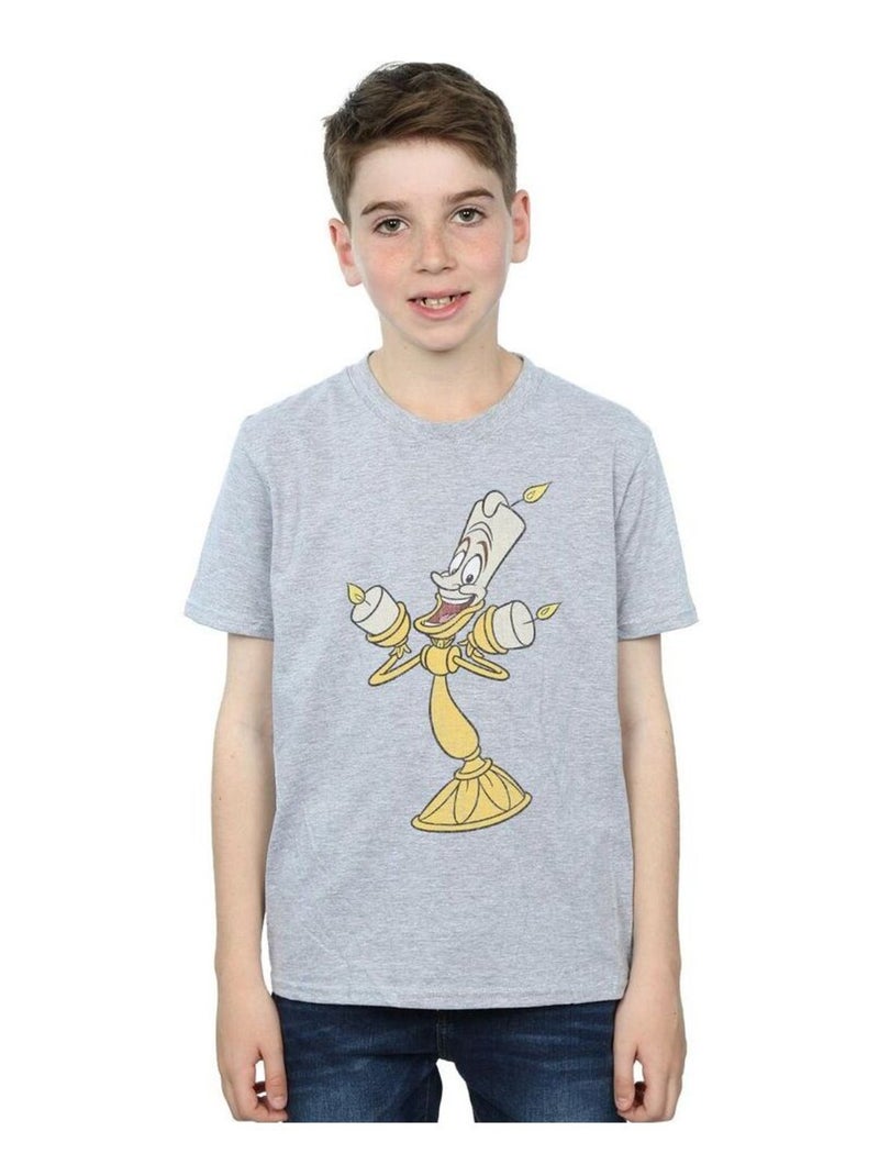 Disney - T-shirt BEAUTY AND THE BEAST Gris chiné - Kiabi
