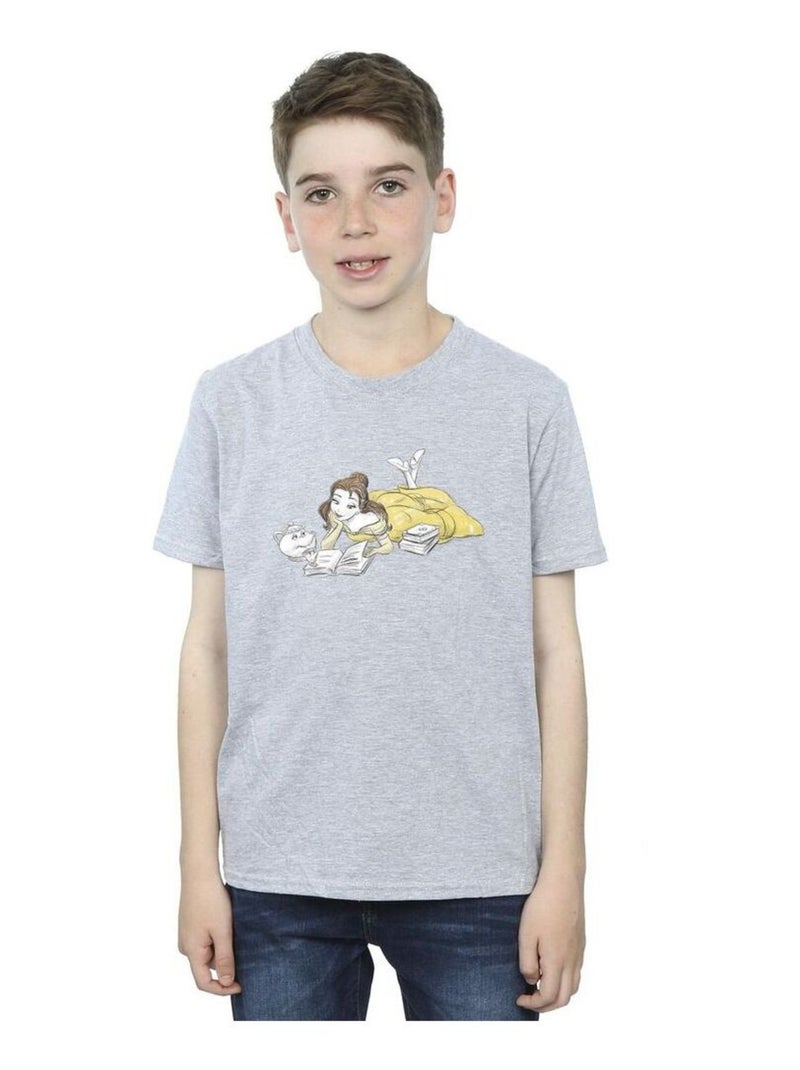 Disney - T-shirt BEAUTY AND THE BEAST Gris chiné - Kiabi