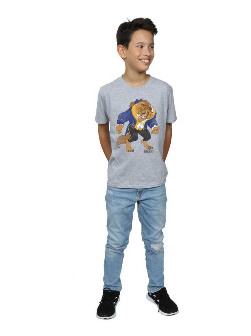 Disney - T-shirt BEAUTY AND THE BEAST Gris chiné - Kiabi