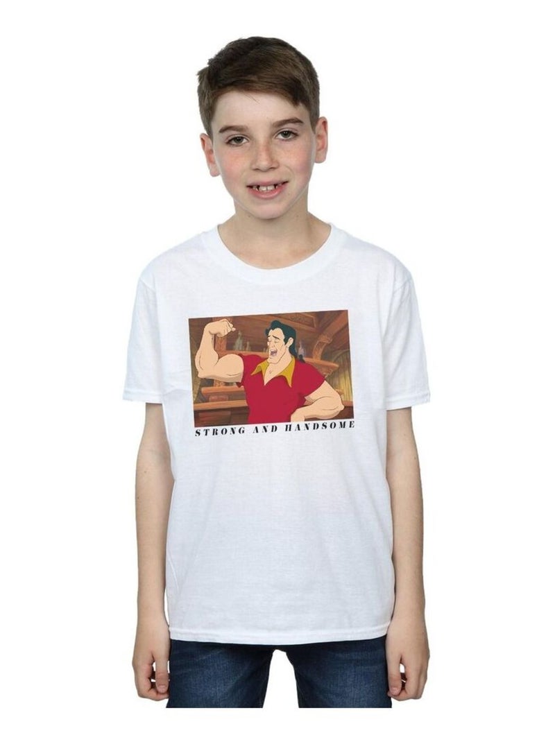 Disney - T-shirt BEAUTY AND THE BEAST HANDSOME BRUTE Blanc - Kiabi