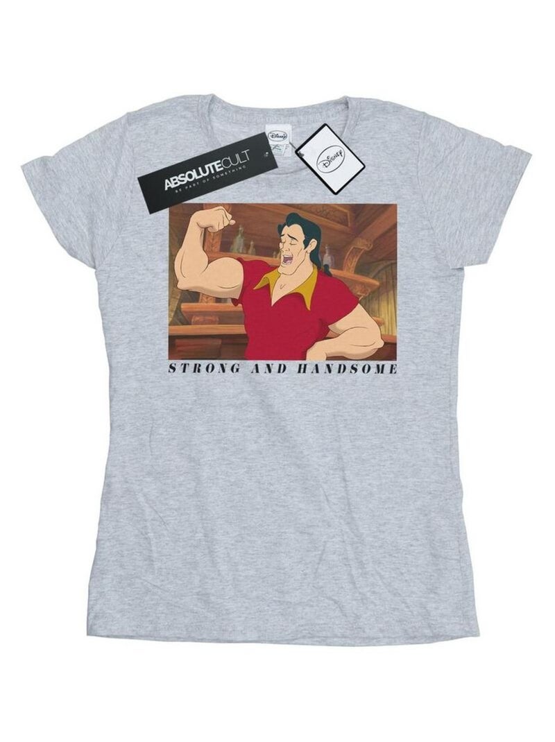 Disney - T-shirt BEAUTY AND THE BEAST HANDSOME BRUTE Gris chiné - Kiabi