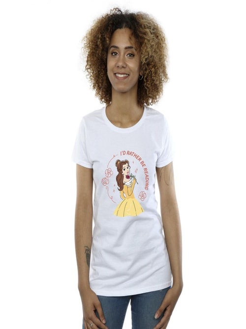Disney - T-shirt BEAUTY AND THE BEAST I'D RATHER BE READING - Kiabi