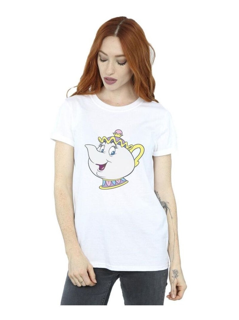 Disney - T-shirt BEAUTY AND THE BEAST MRS POTTS Blanc - Kiabi