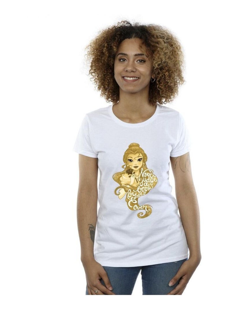 Disney - T-shirt BEAUTY AND THE BEAST NEVER JUDGE Blanc - Kiabi