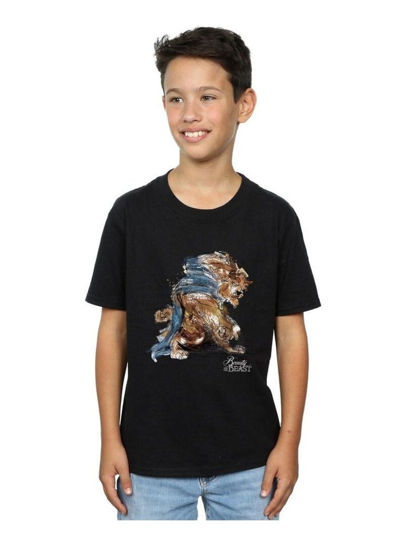 Disney - T-shirt BEAUTY AND THE BEAST Noir - Kiabi