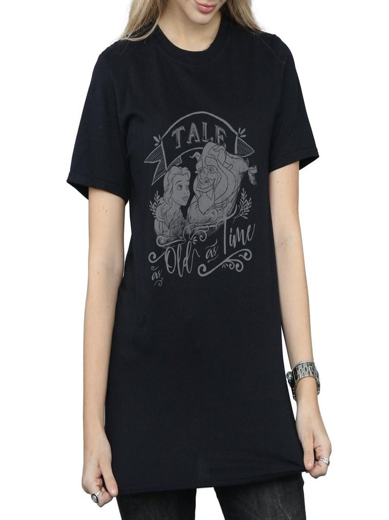 Disney - T-shirt BEAUTY AND THE BEAST TALE AS OLD AS TIME Noir - Kiabi