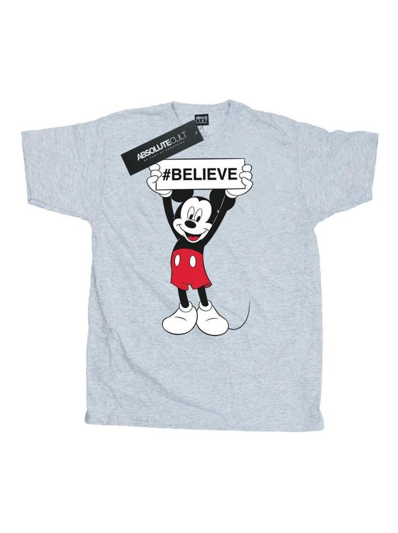 Disney - T-shirt BELIEVE Gris chiné - Kiabi