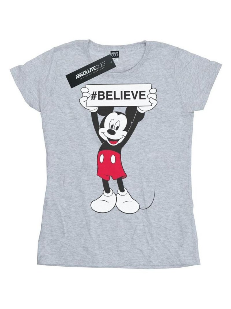 Disney - T-shirt BELIEVE Gris chiné - Kiabi