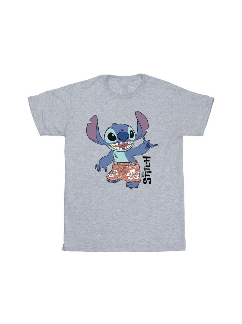 Disney - T-shirt BERMUDA SHORTS Gris chiné - Kiabi