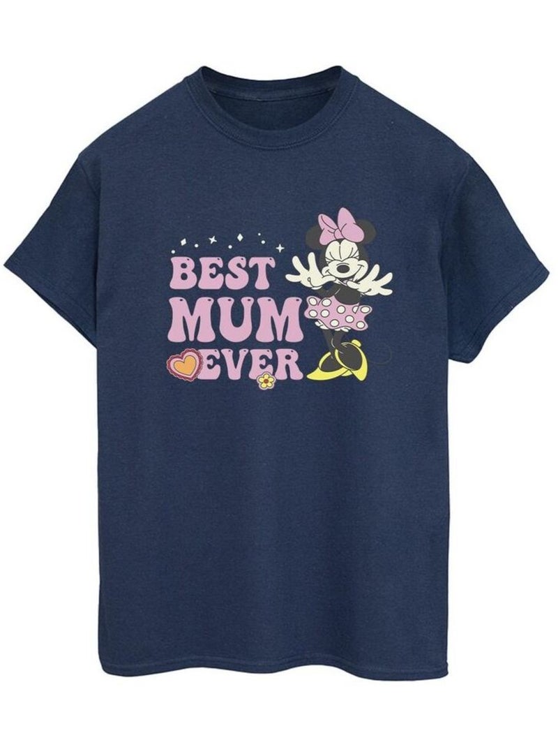 Disney - T-shirt BEST MUM EVER Bleu marine - Kiabi