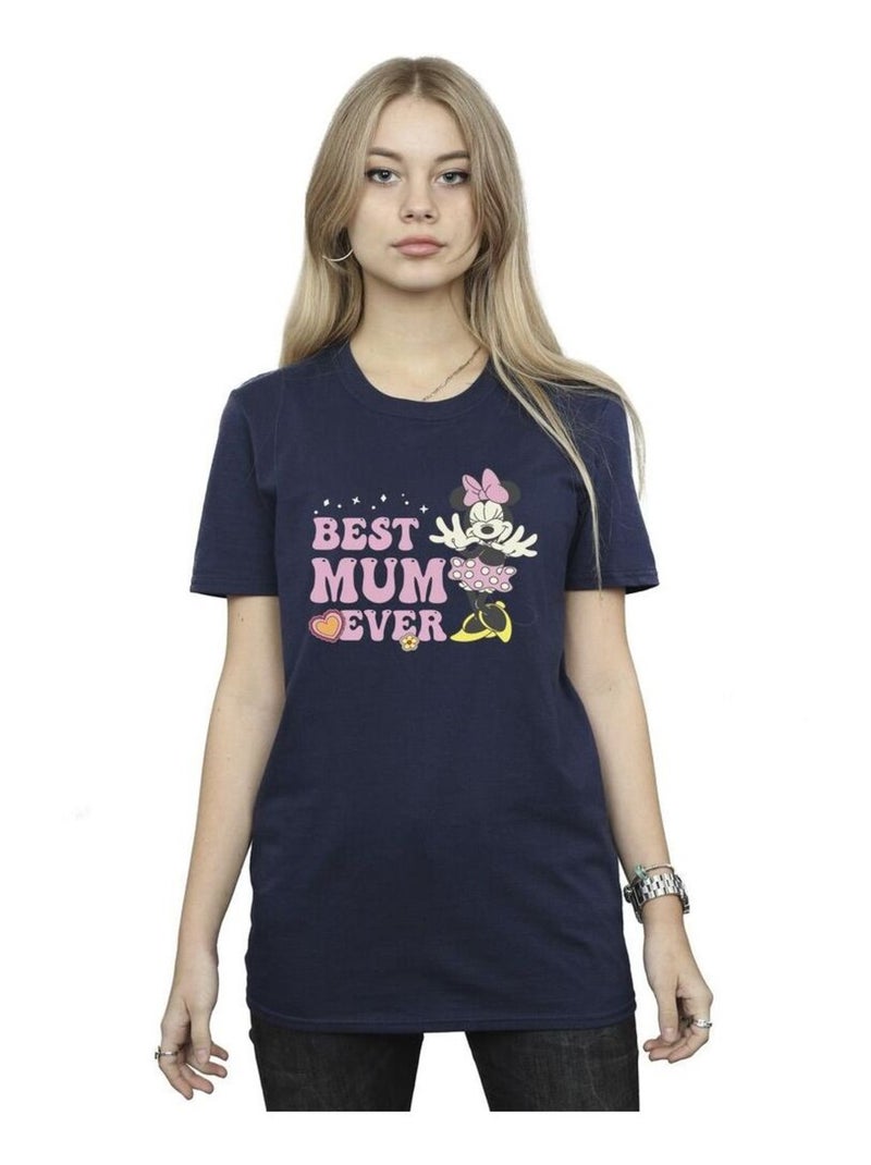 Disney - T-shirt BEST MUM EVER Bleu marine - Kiabi