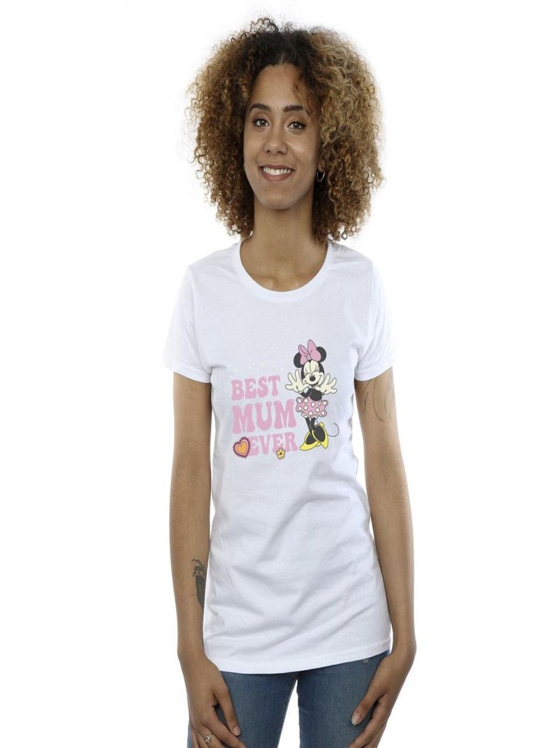 Disney - T-shirt BEST MUM EVER Gris chiné - Kiabi