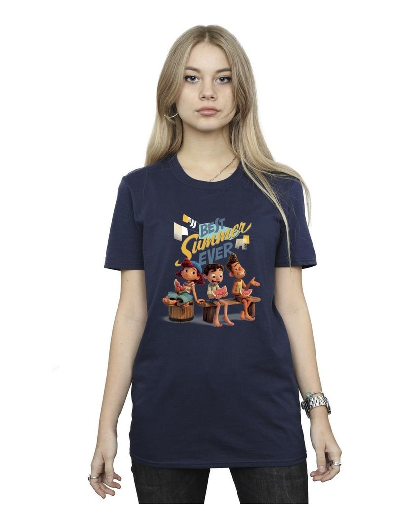 Disney - T-shirt BEST SUMMER EVER Bleu marine - Kiabi