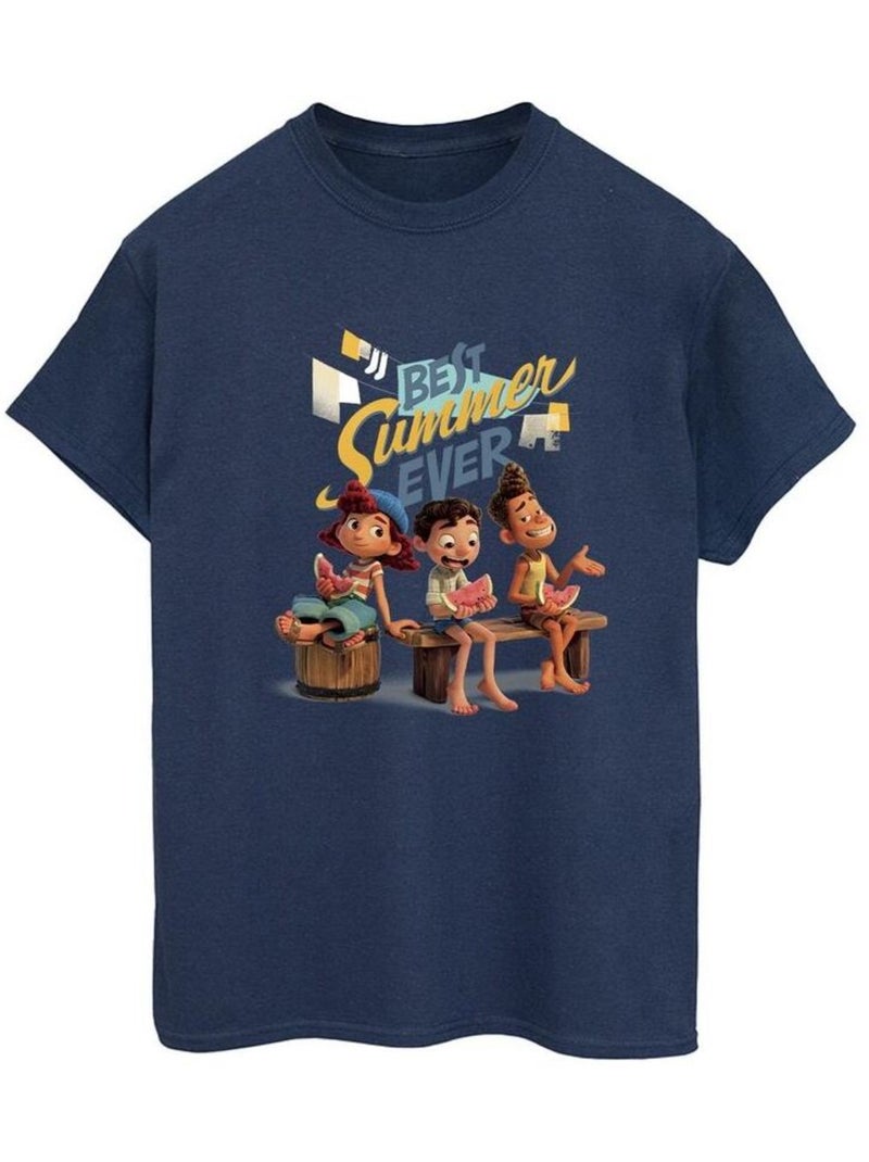 Disney - T-shirt BEST SUMMER EVER Bleu marine - Kiabi