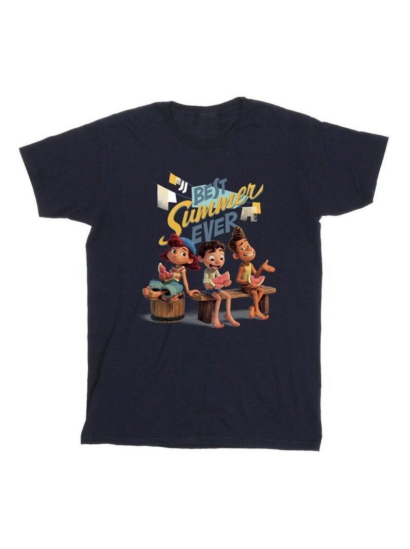 Disney - T-shirt BEST SUMMER EVER Bleu marine - Kiabi
