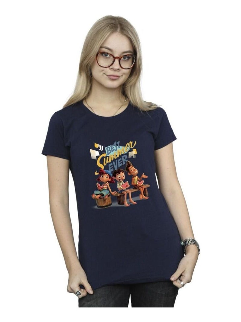 Disney - T-shirt BEST SUMMER EVER Bleu marine - Kiabi