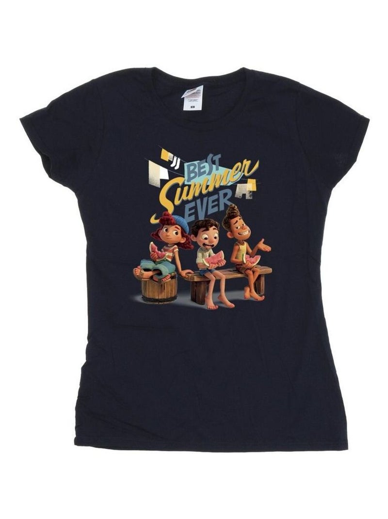 Disney - T-shirt BEST SUMMER EVER Bleu marine - Kiabi