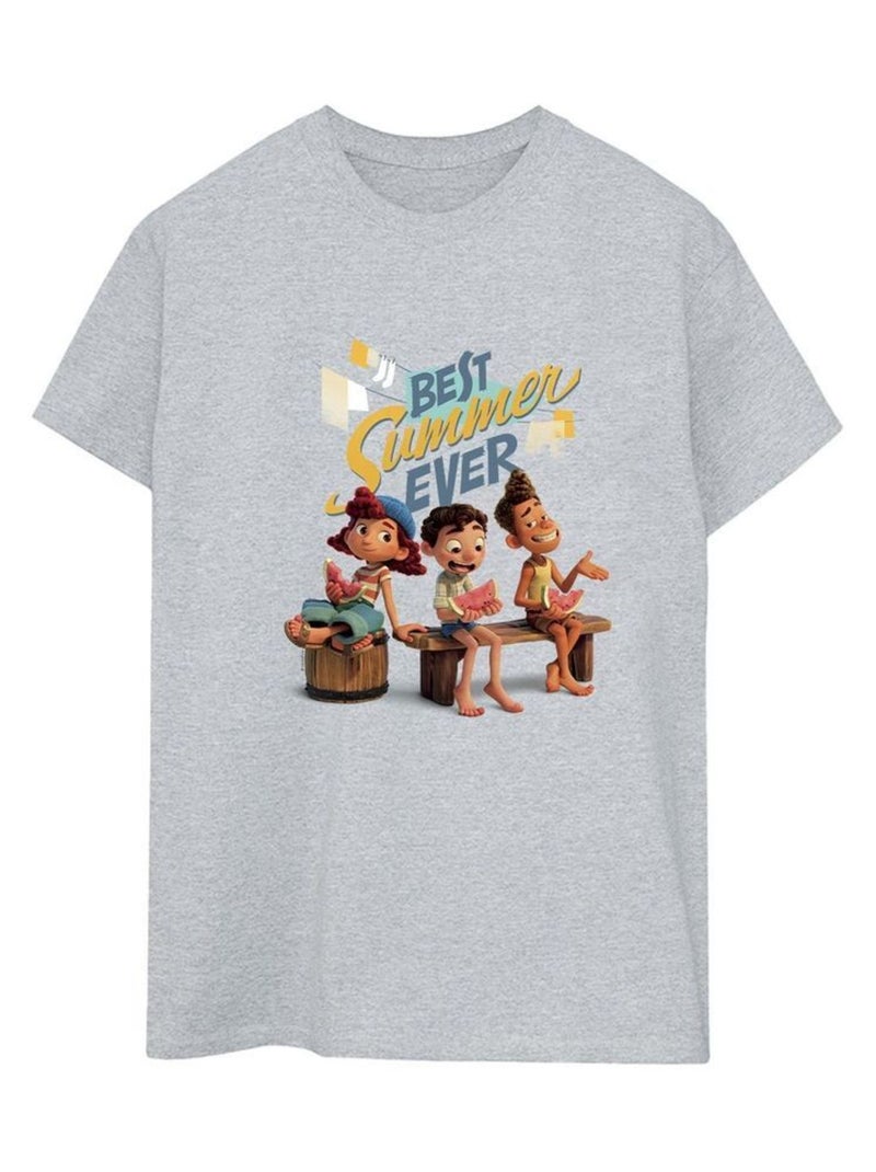 Disney - T-shirt BEST SUMMER EVER Gris chiné - Kiabi