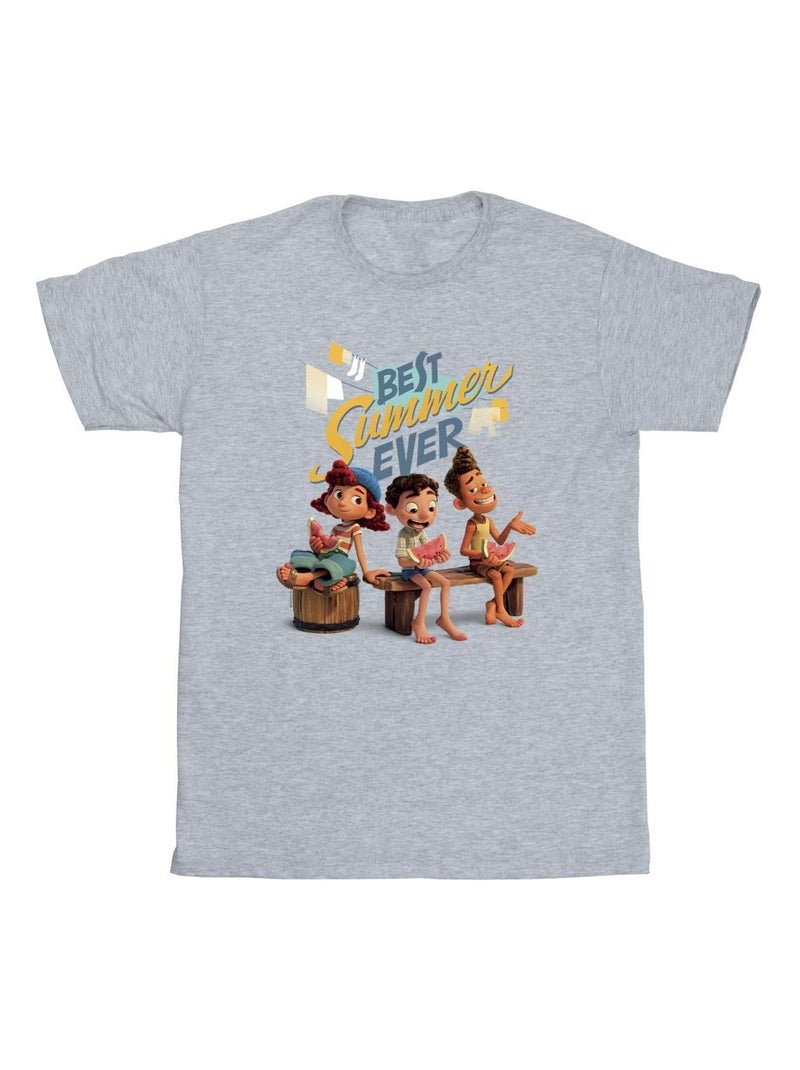 Disney - T-shirt BEST SUMMER EVER Gris chiné - Kiabi