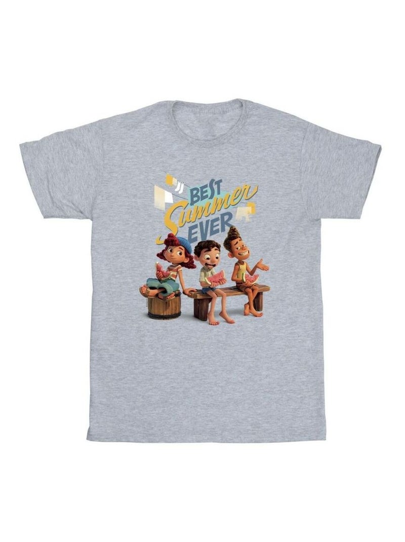 Disney - T-shirt BEST SUMMER EVER Gris chiné - Kiabi