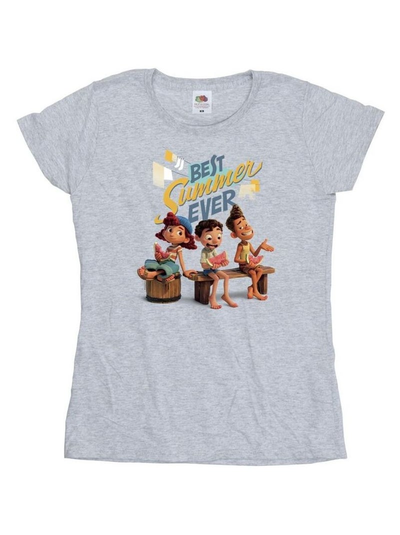 Disney - T-shirt BEST SUMMER EVER Gris chiné - Kiabi