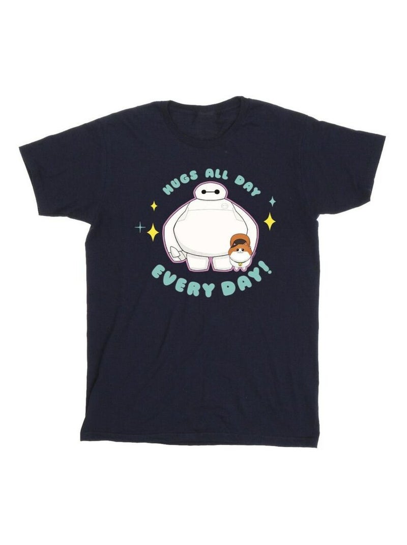 Disney - T-shirt BIG HERO EVERYDAY Bleu marine - Kiabi