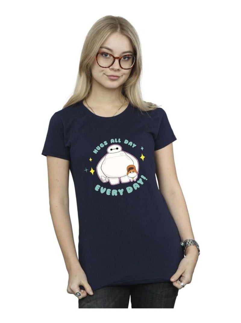 Disney - T-shirt BIG HERO EVERYDAY Bleu marine - Kiabi