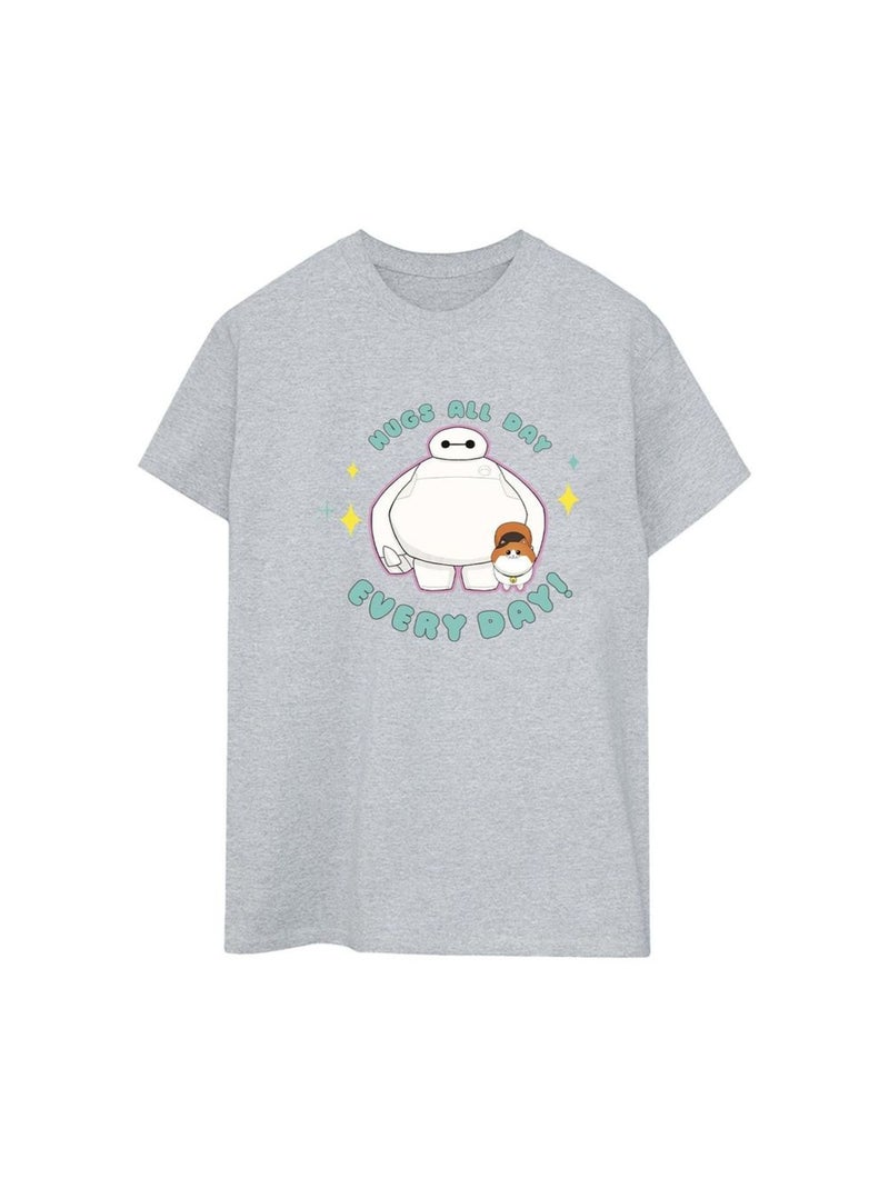Disney - T-shirt BIG HERO EVERYDAY Gris chiné - Kiabi