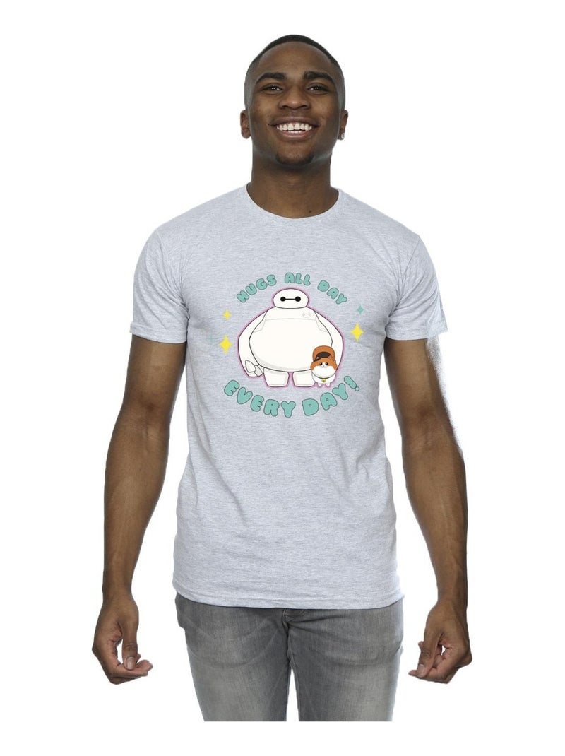 Disney - T-shirt BIG HERO EVERYDAY Gris chiné - Kiabi