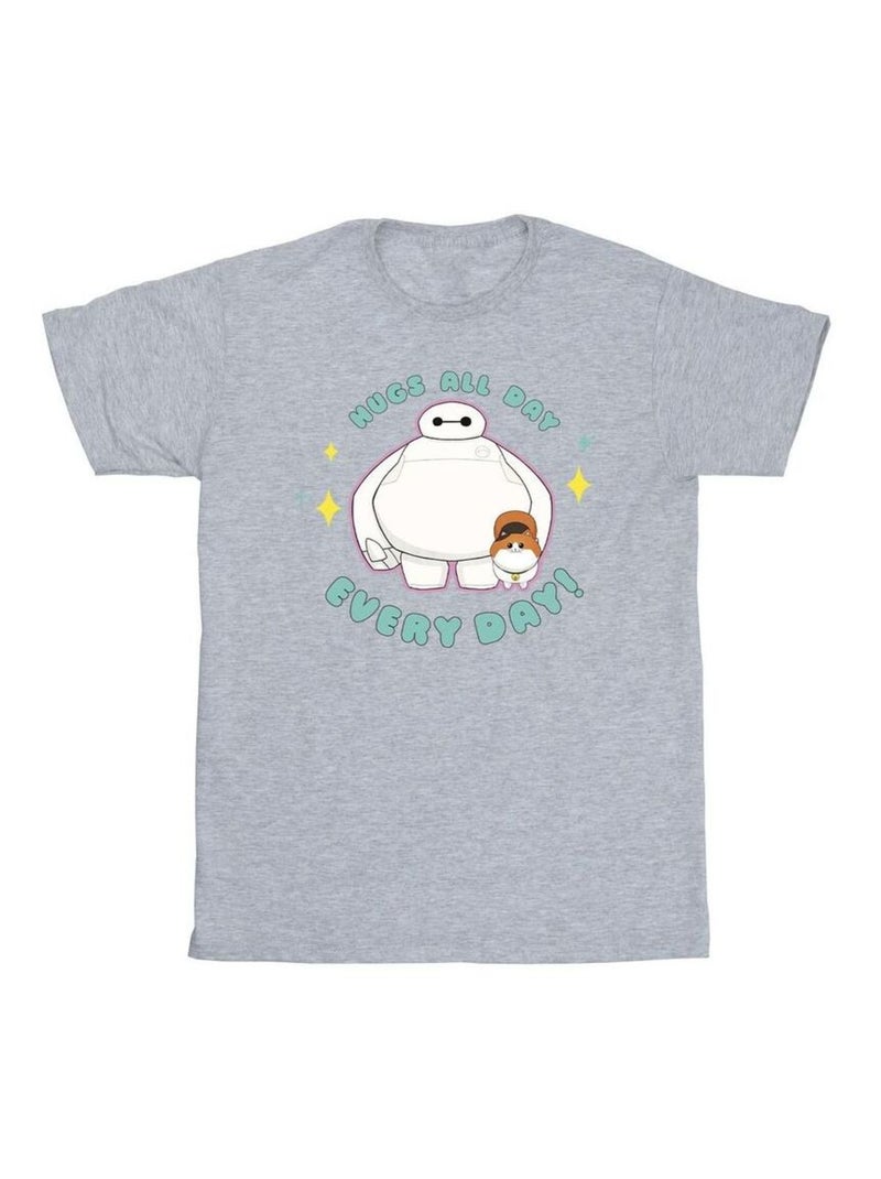 Disney - T-shirt BIG HERO EVERYDAY Gris chiné - Kiabi