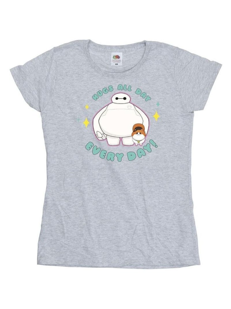 Disney - T-shirt BIG HERO EVERYDAY Gris chiné - Kiabi