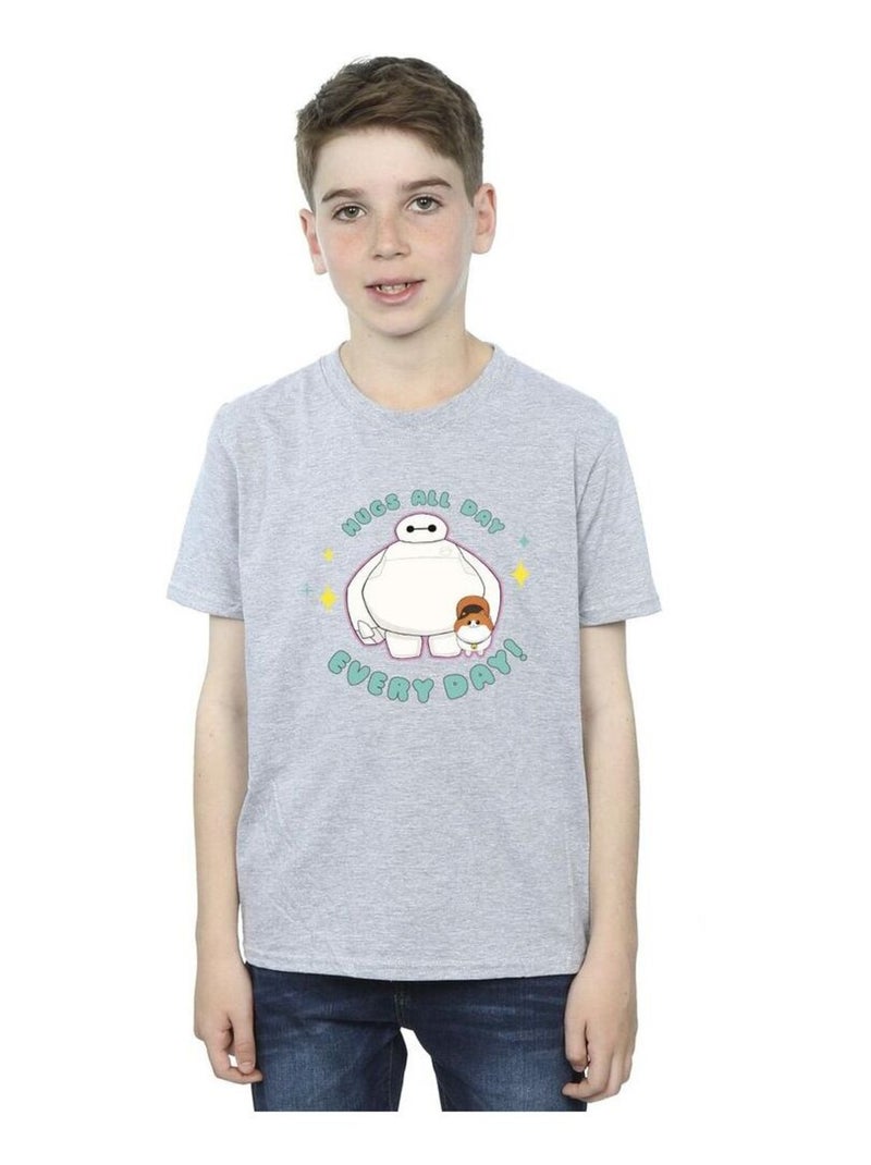 Disney - T-shirt BIG HERO EVERYDAY Gris chiné - Kiabi