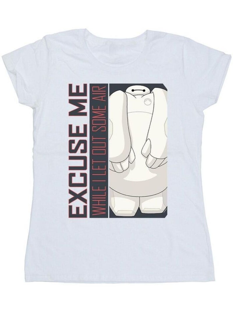 Disney - T-shirt BIG HERO EXCUSE ME SOME AIR Blanc - Kiabi