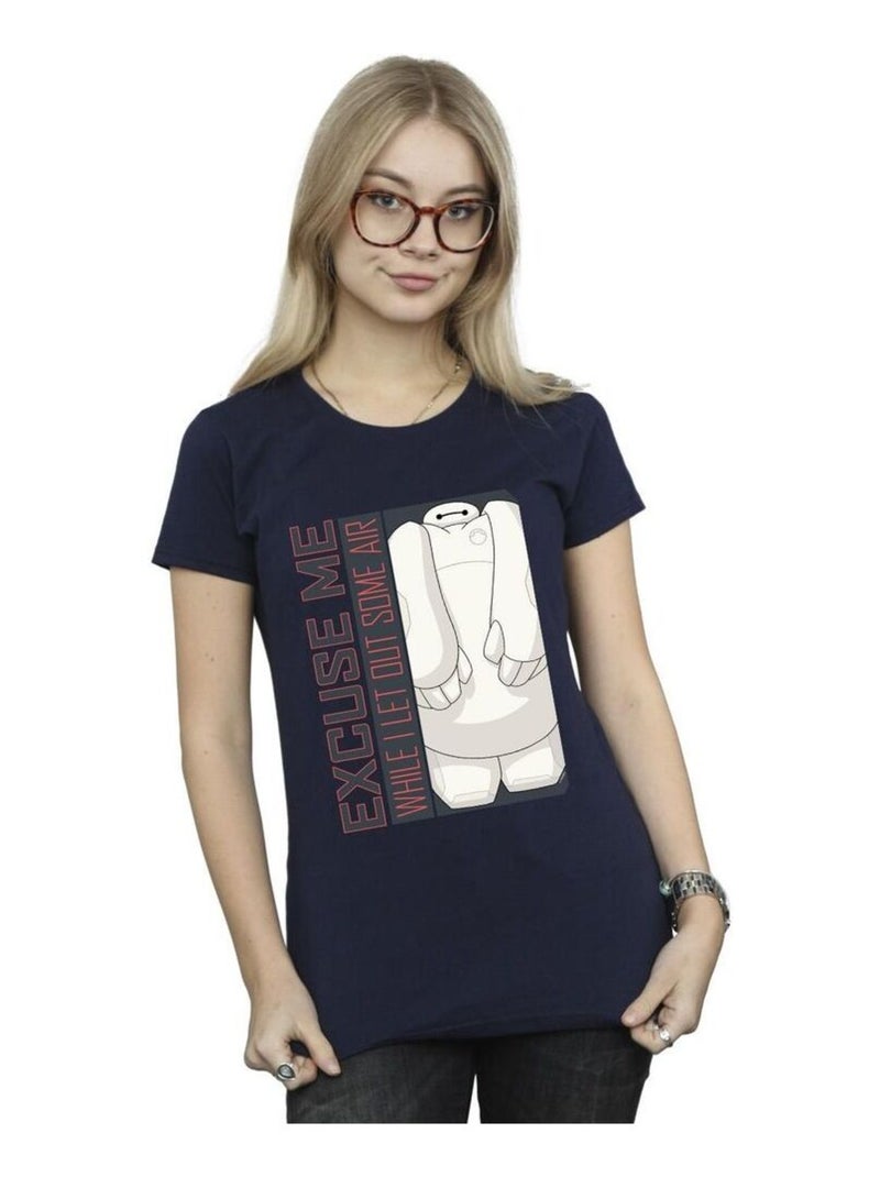 Disney - T-shirt BIG HERO EXCUSE ME SOME AIR Bleu marine - Kiabi