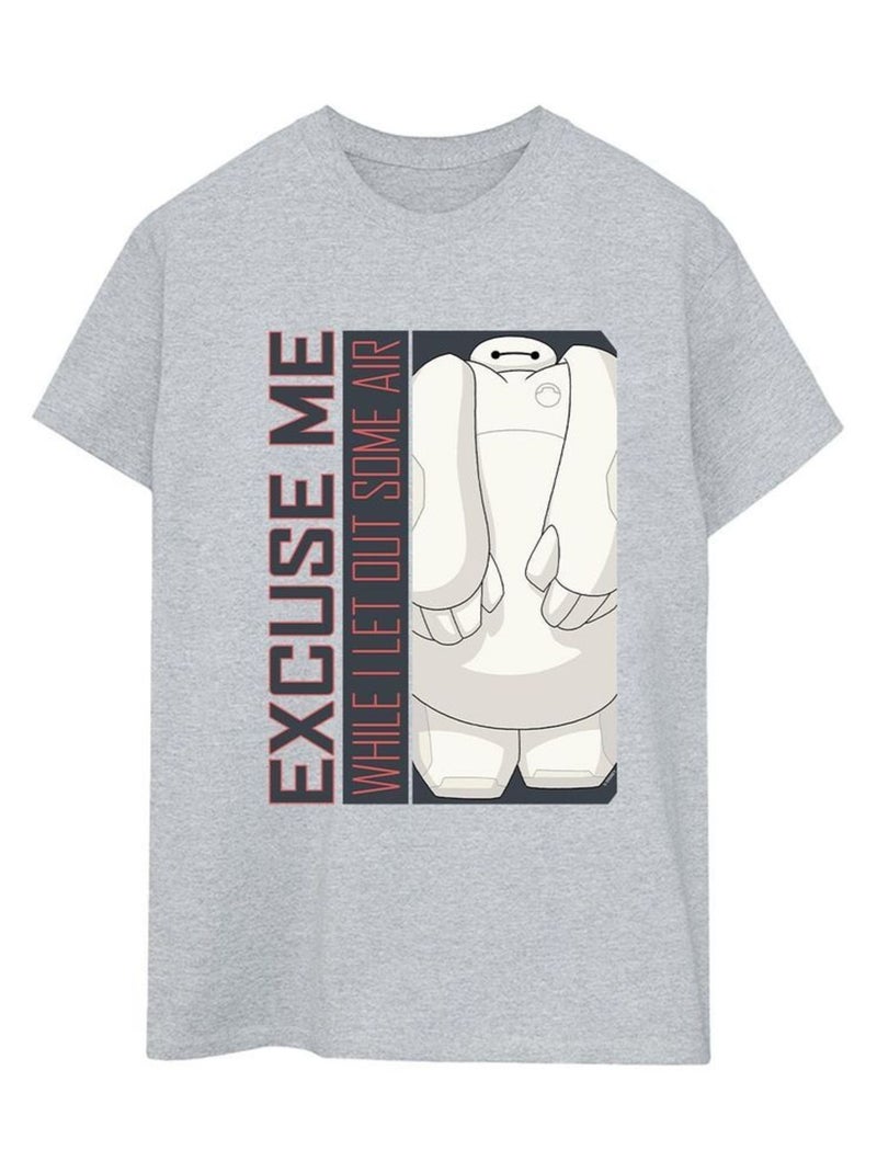 Disney - T-shirt BIG HERO EXCUSE ME SOME AIR Gris chiné - Kiabi