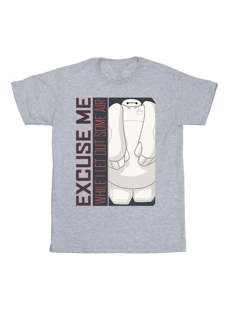 Disney - T-shirt BIG HERO EXCUSE ME SOME AIR Gris chiné - Kiabi