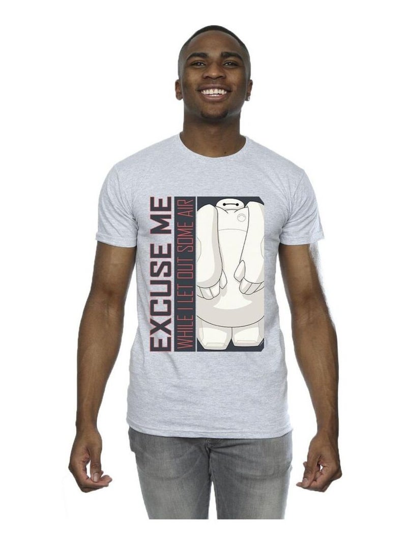 Disney - T-shirt BIG HERO EXCUSE ME SOME AIR Gris chiné - Kiabi