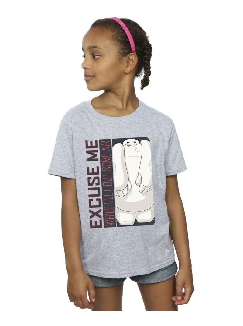 Disney - T-shirt BIG HERO EXCUSE ME SOME AIR Gris chiné - Kiabi