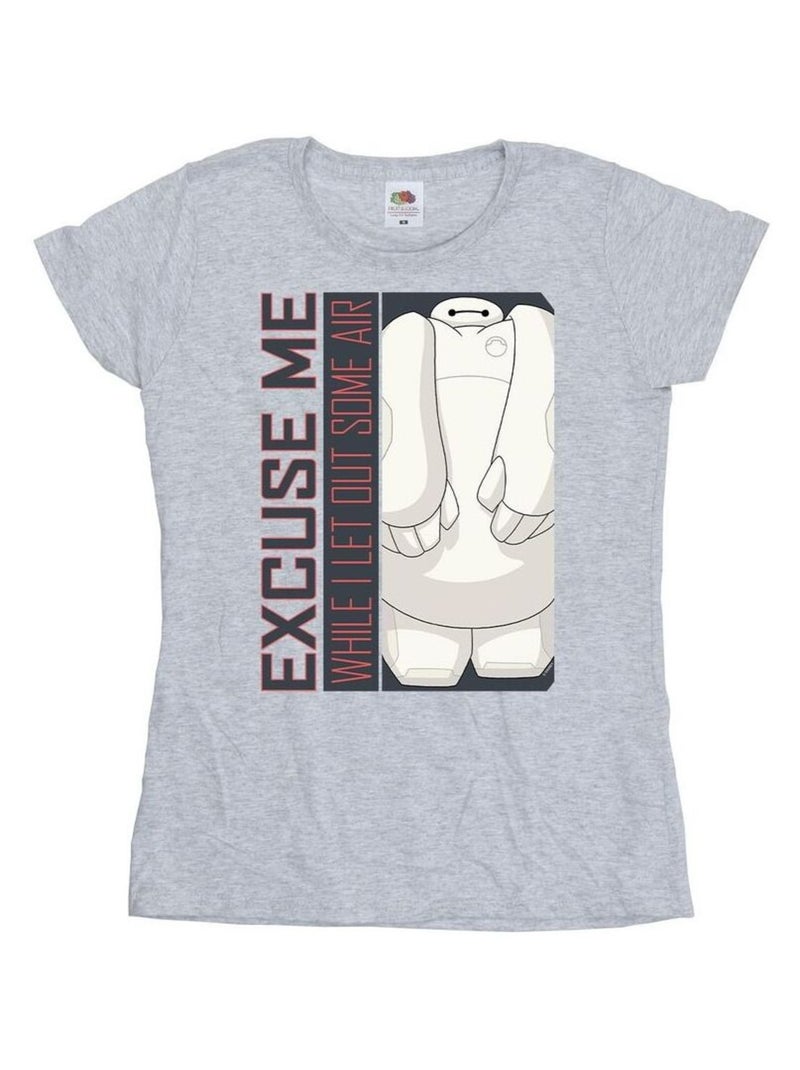 Disney - T-shirt BIG HERO EXCUSE ME SOME AIR Gris chiné - Kiabi