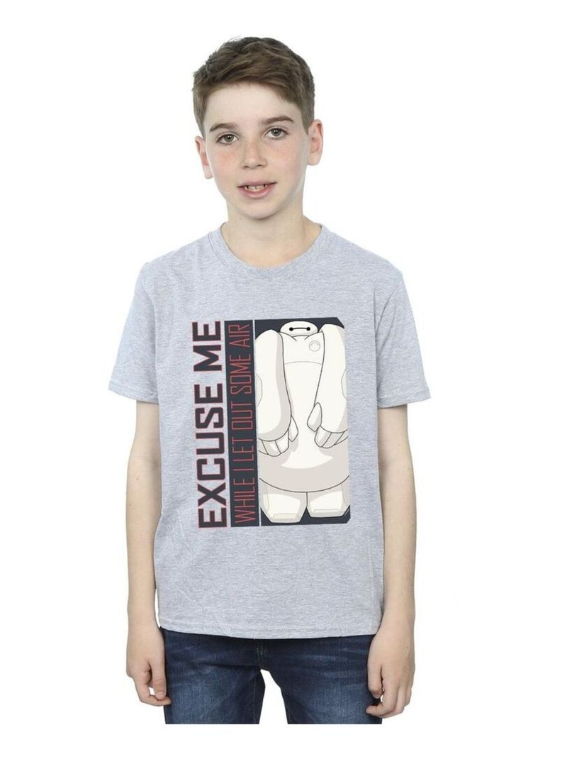 Disney - T-shirt BIG HERO EXCUSE ME SOME AIR Gris chiné - Kiabi