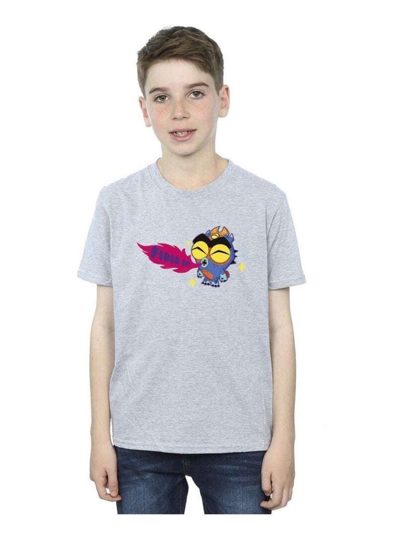 Disney - T-shirt BIG HERO FIRED UP Gris chiné - Kiabi