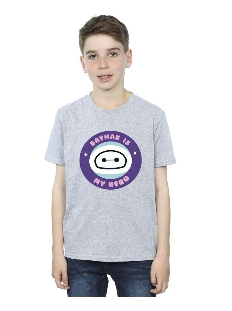 Disney - T-shirt BIG HERO MY HERO Gris chiné - Kiabi
